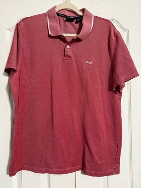 Perry Ellis Men's Red Polo with Contrast Trim